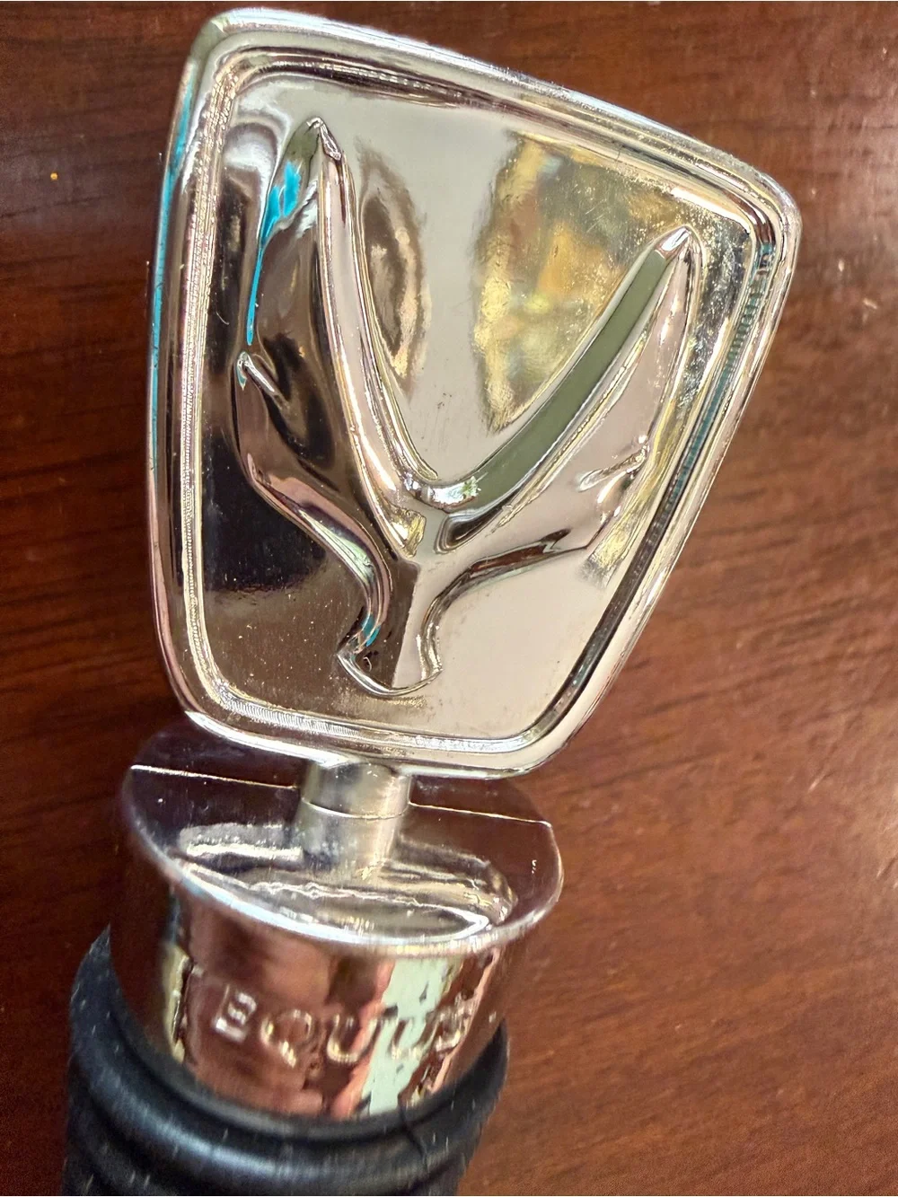 Vintage Collectible Hyundai EQUUS Chrome Top & Rubber Cork Bottle stopper NEW